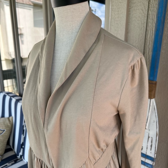 CONVERSE One Star ⭐️ Ladies Tan Belted Shawl Collar Wrap Cardigan - Sz SML - Picture 3 of 13